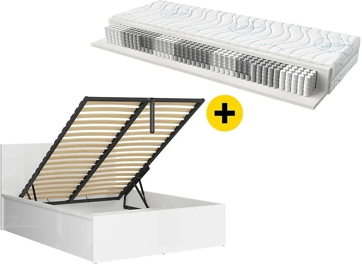Zestaw łóżko do sypialni Tetrix B 160 i materac Merida