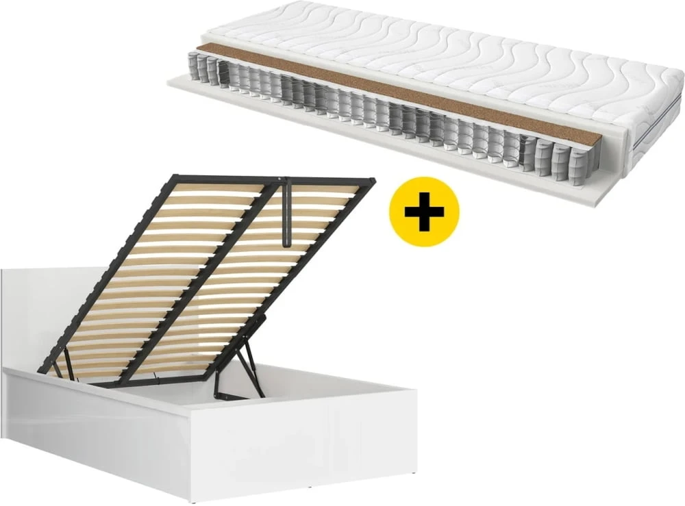 Zestaw łóżko Tetrix 120x200 ze stelażem i materacem Ceres