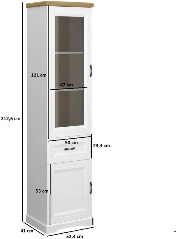 Witryna Riva z 2 szafkami i szufladą