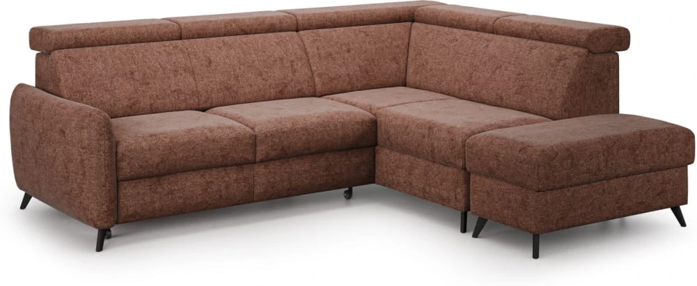 Narożnik Comfy prawostronny z funkcją spania i pojemnikiem 