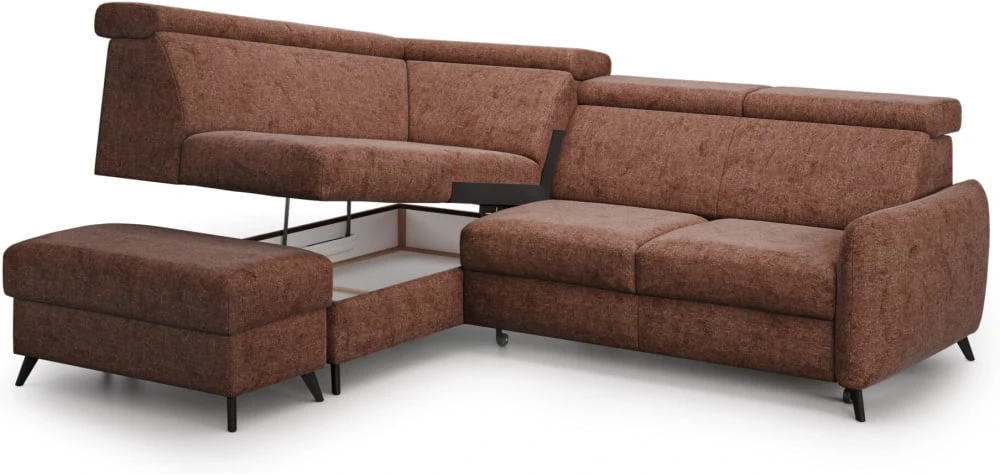 Narożnik Comfy lewostronny z funkcją spania i pojemnikiem 