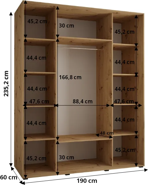 Szafa przesuwna Lanko 1 190 60 cm głębokości
