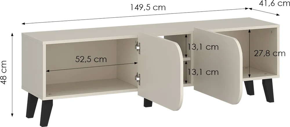 Szafka RTV z otwartą wnęką Smooth Edge