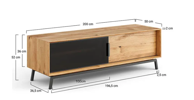 Szafka RTV z szybą Modern Loft