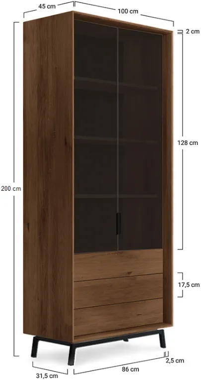 Vitrína Modern Loft Tabacco
