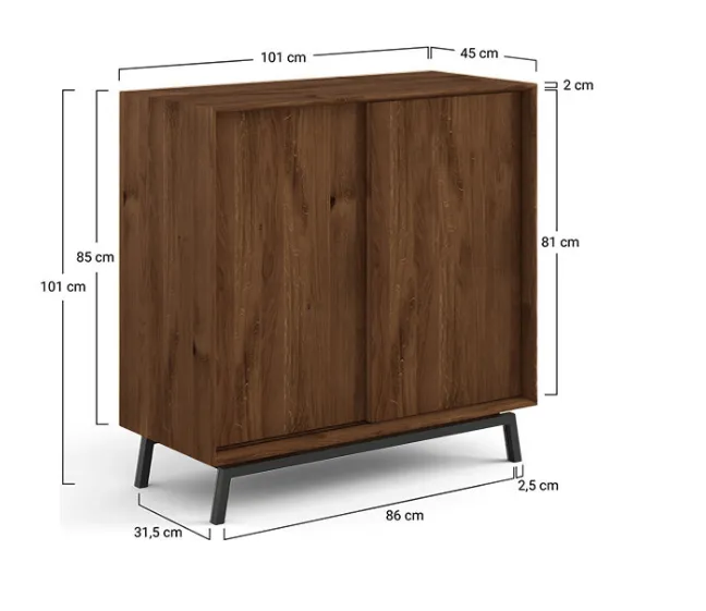 Komoda s barem a sklem Modern Loft Tabacco