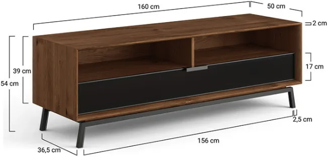 Szafka RTV Modern Loft Tabacco