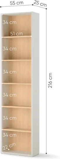 Regał wąski Woow z oświetleniem