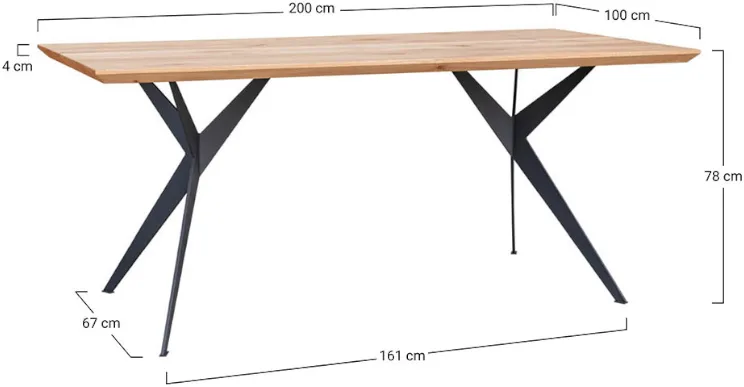 Stół dębowy 200x100 Caserta