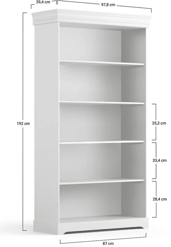 Borovicový regál Toskania bílá mořený