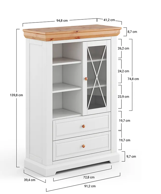 Dřevěná vitrína 1.3 Marone Elite