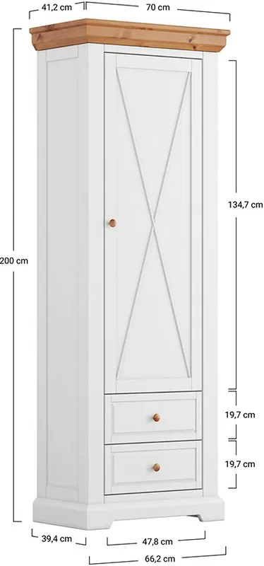 Szafa drewniana wąska Marone Elite