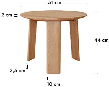 Stolik kawowy okrągły dębowy 51 cm Monti