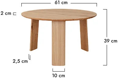 Stolik kawowy okrągły dębowy 61 cm Monti