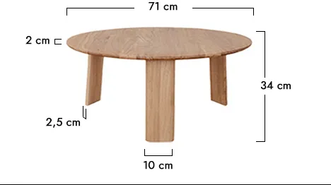 Stolik kawowy okrągły dębowy 71 cm Monti