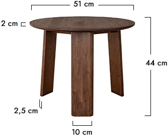 Stolik okrągły dębowy 51 cm tabacco Monti