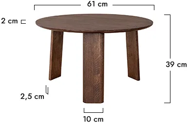 Stolik okrągły dębowy 61 cm Monti