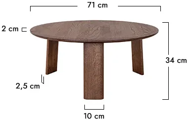 Stolik okrągły dębowy 71 cm Monti