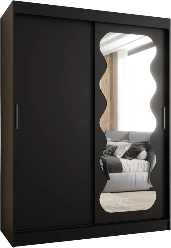 Šatní skříň s posuvnými dveřmi se zrcadlem Spoti 150 cm