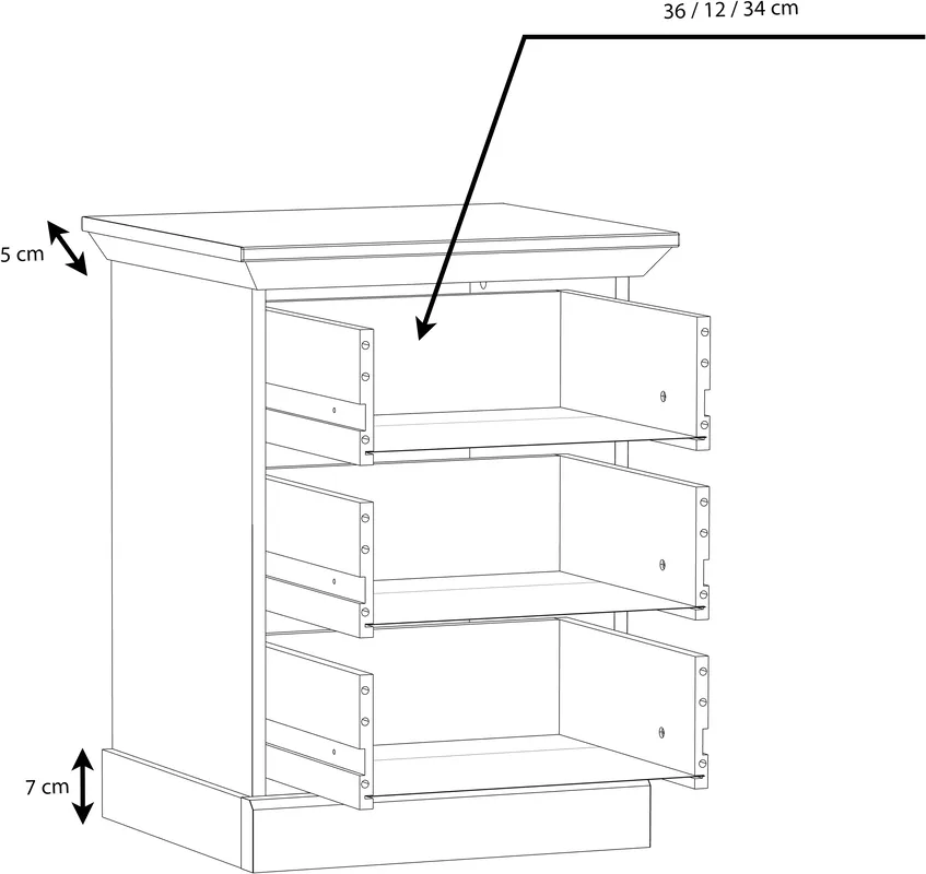 Szafka nocna 50 cm z szufladami Kashmir