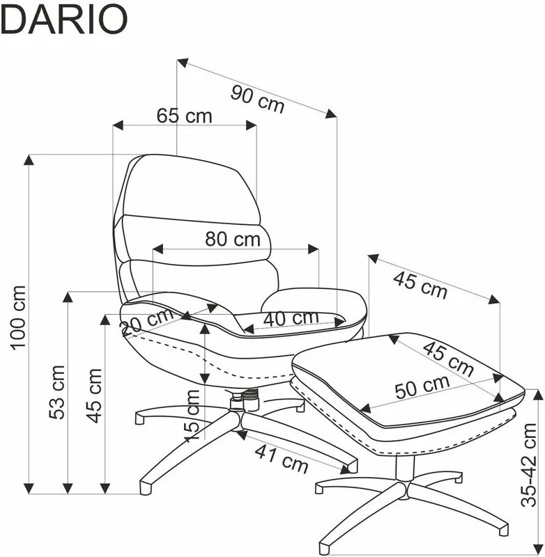 Fotel Dario z podnóżkiem