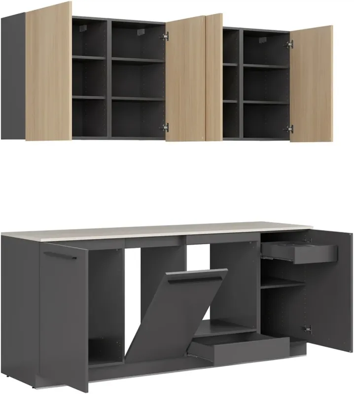 Kuchyňská linka Milino Small 210 s deskou stolu / plochou stolu