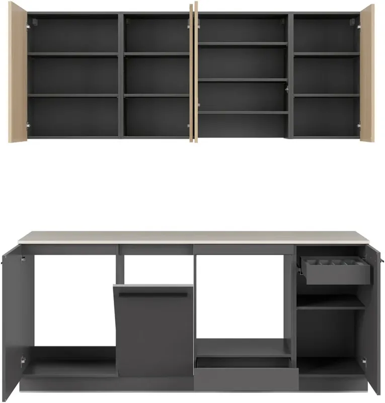 Kuchyňská linka Milino Small 210 s deskou stolu / plochou stolu