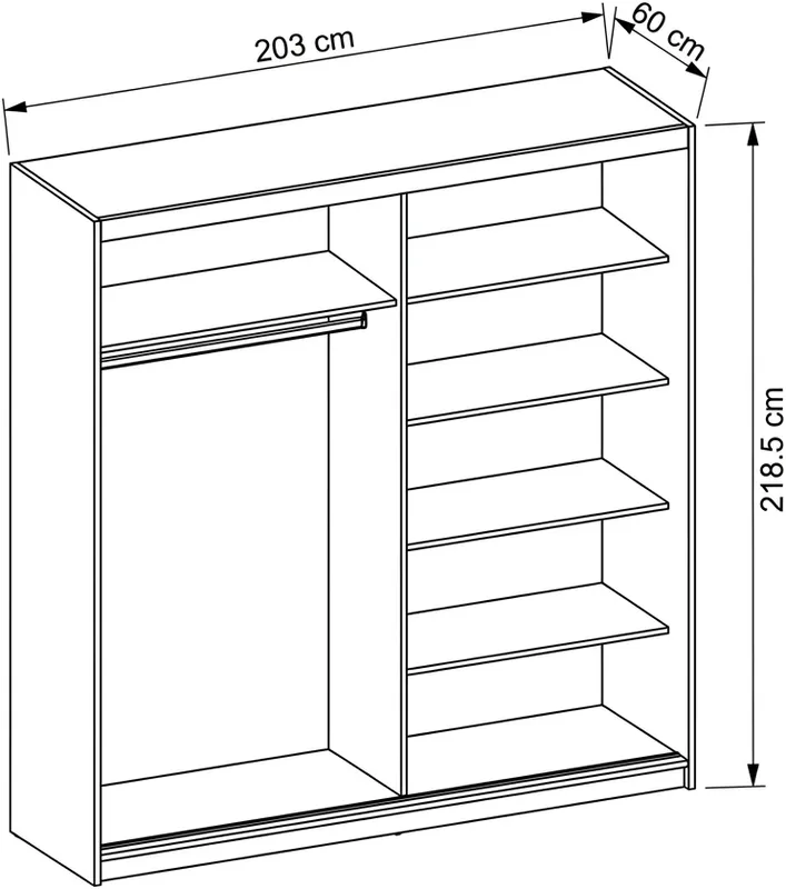 Šatní skříň Aura 200 cm
