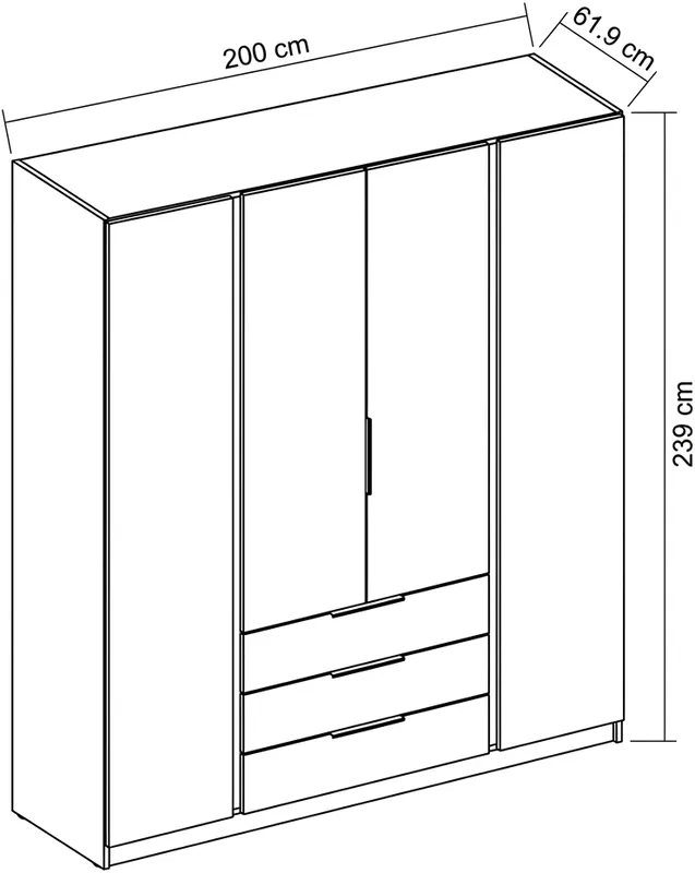 Šatní skříň Kaja 200 cm
