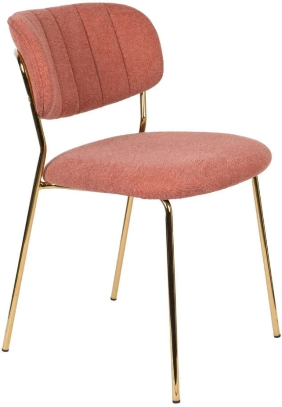 Židle Jolie, růžová se zlatým rámem