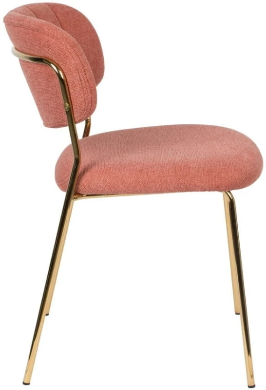 Krzesło Jolie różowe ze złotą ramą