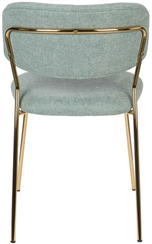Židle Jolie, světle zelená se zlatým rámem