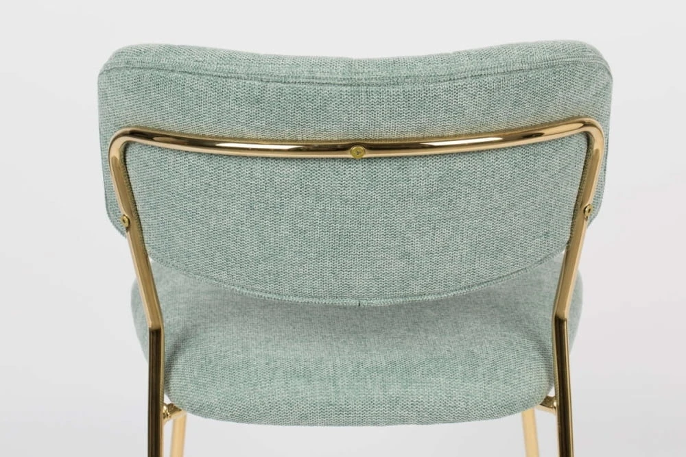 Židle Jolie, světle zelená se zlatým rámem