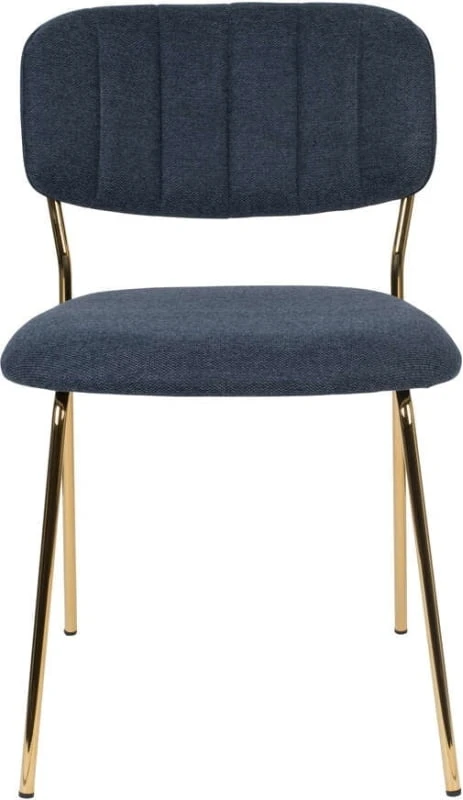 Krzesło Jolie ciemno niebieskie ze złotą ramą