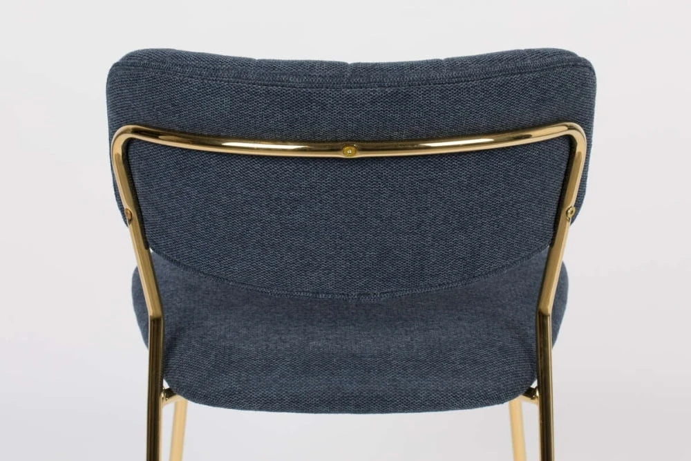 Krzesło Jolie ciemno niebieskie ze złotą ramą
