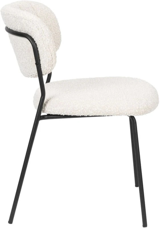 Krzesło Jolie boucle z czarną ramą