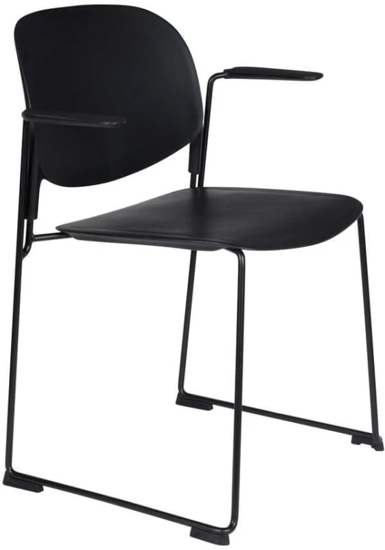 Krzesło z podłokietnikami Stak czarny
