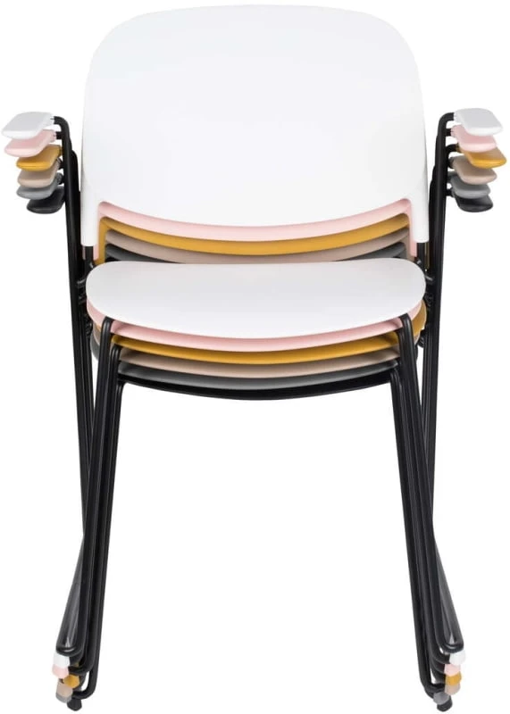 Židle Stak černá s područkami