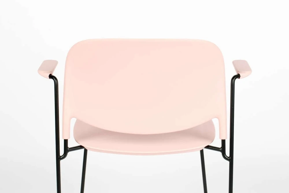 Židle Stak růžová s područkami