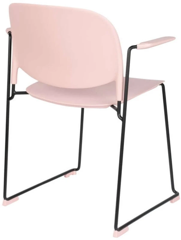 Krzesło z podłokietnikami Stak różowe