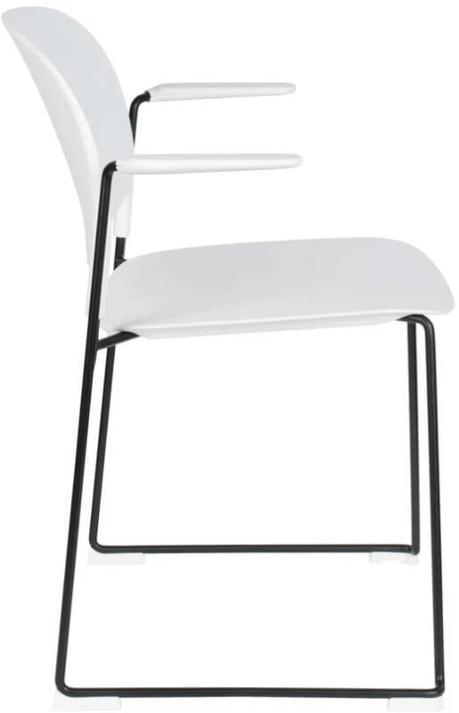 Židle Stak bílá s područkami