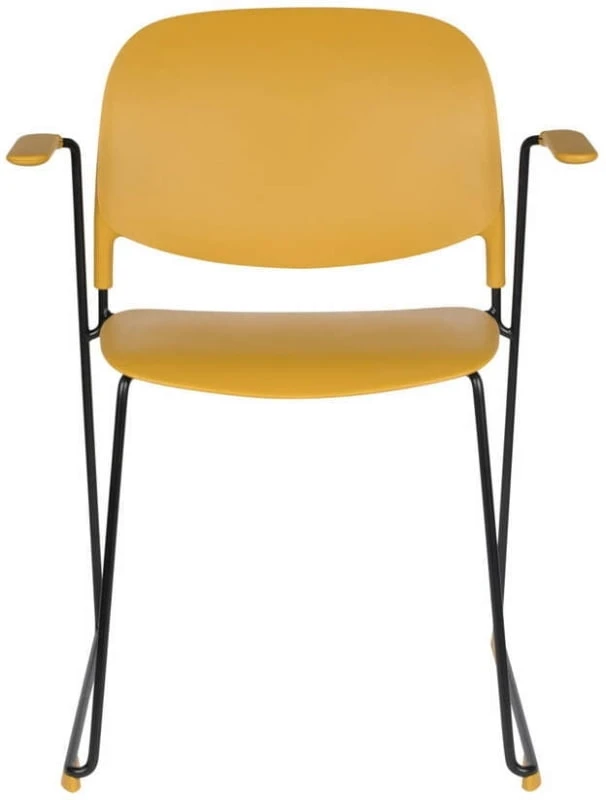 Krzesło z podłokietnikami Stak musztardowe