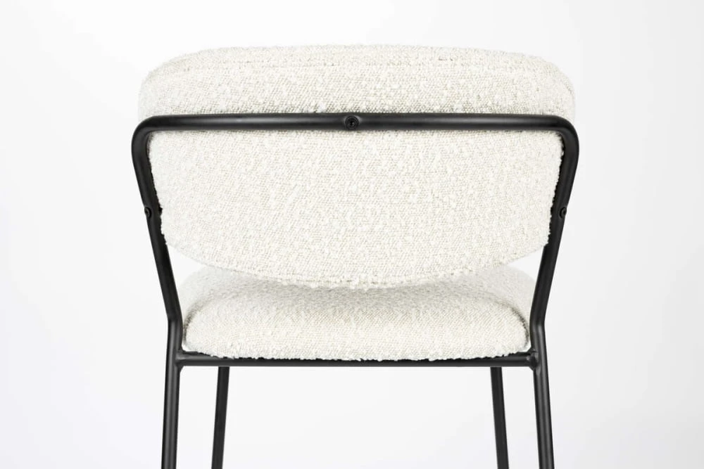 Barová židle Jolie, boucle s černým rámem