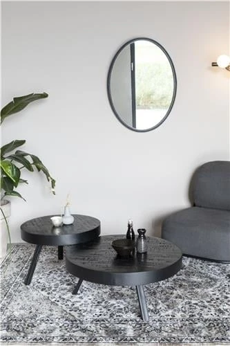 Střední černý kávový stolek Saris