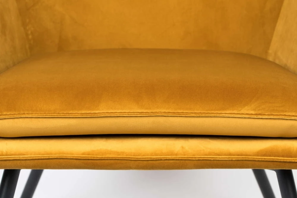 Fotel Bona w tkaninie velvet / musztardowy