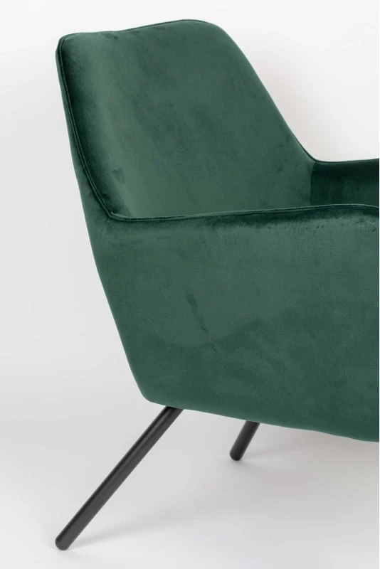 Fotel Bona w tkaninie velvet / zielony