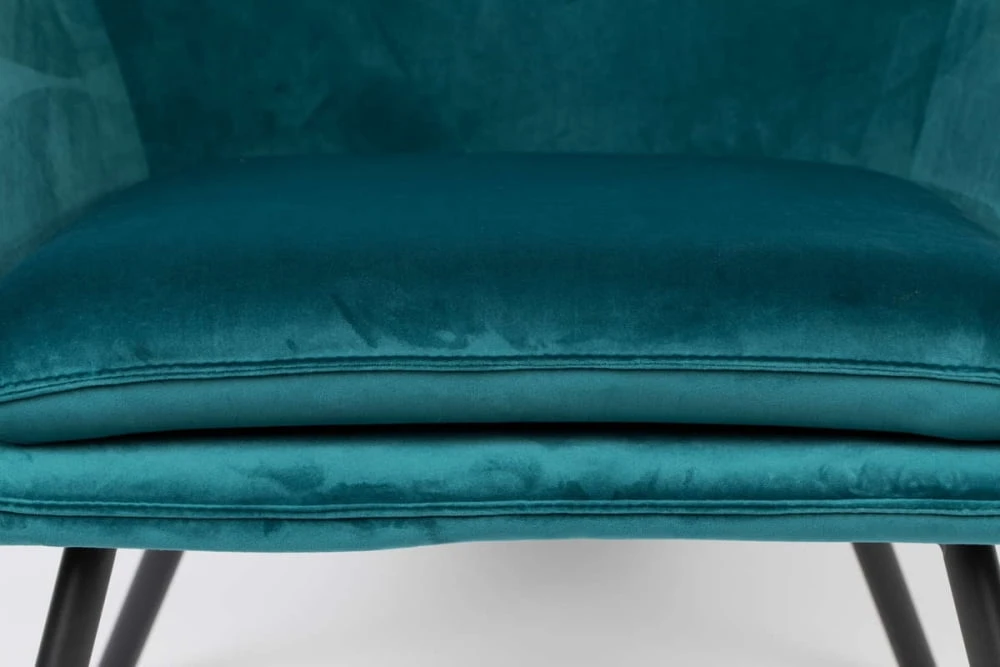 Fotel Bona w tkaninie velvet / turkusowy
