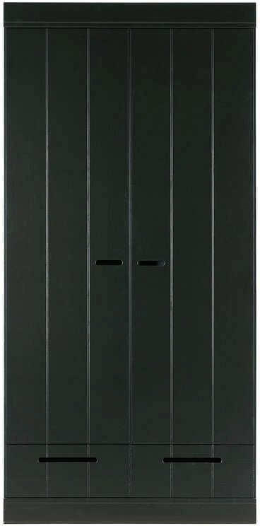 Szafa dwudrzwiowa z szufladami Connect czarna