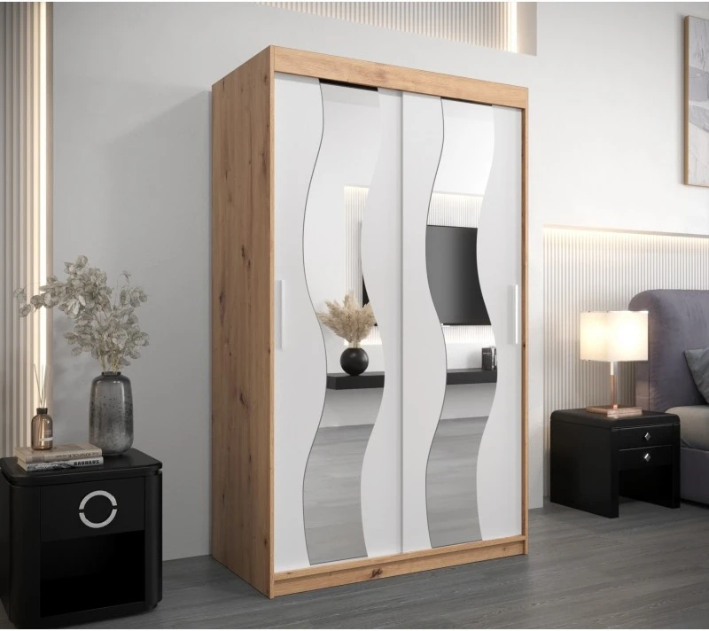 Šatní skříň s posuvnými dveřmi se zrcadlem Sewilla 120 cm