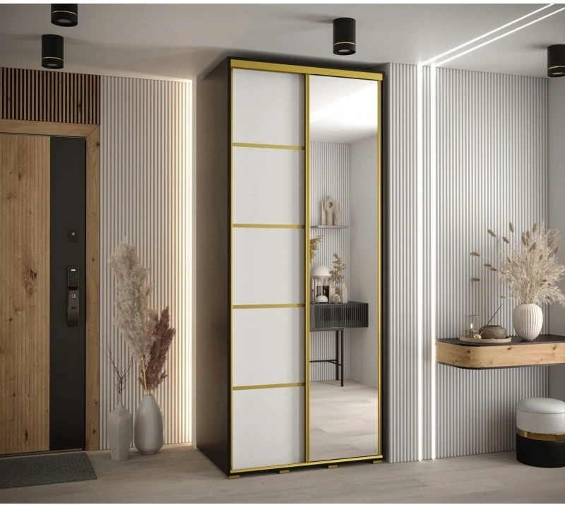 Skříň s posuvnými dveřmi a zrcadlem Davos 5 110, hloubka 60 cm